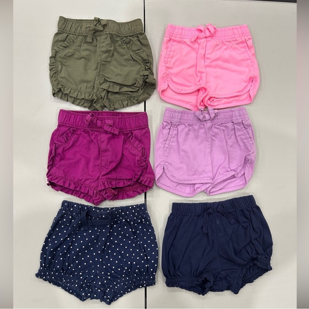 Set of 6 Baby Shorts in Various Colors